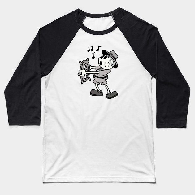 Steamboat Skip Baseball T-Shirt by BigThunderDesigns